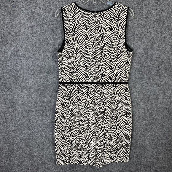 Ann Taylor Sheath Dress Women Sz 12 Zebra Inspired Print Sleeveless Knee Length - Picture 6 of 8